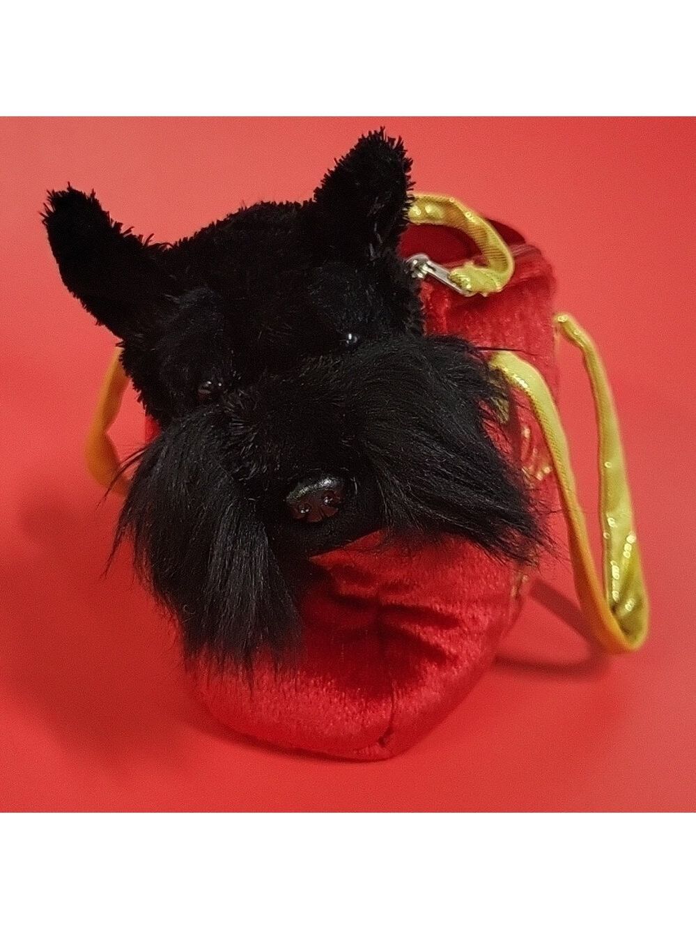 Aurora Fancy Pals, Toy Adorable Little Black Terrier in Red Purse, Removable